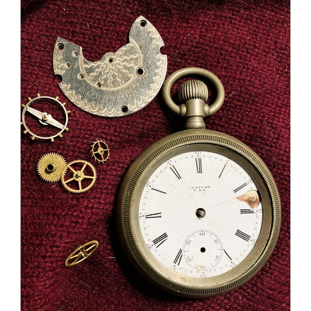 Century U.S.A. Movement Mechanical Manual Wind Brass Pocket Watch Movement